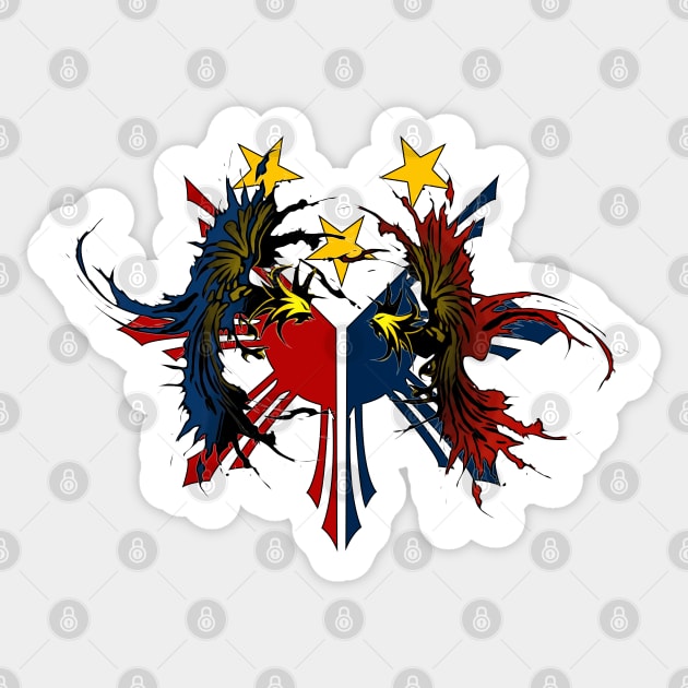 Cock Fight Flag Sticker by Nostalgink